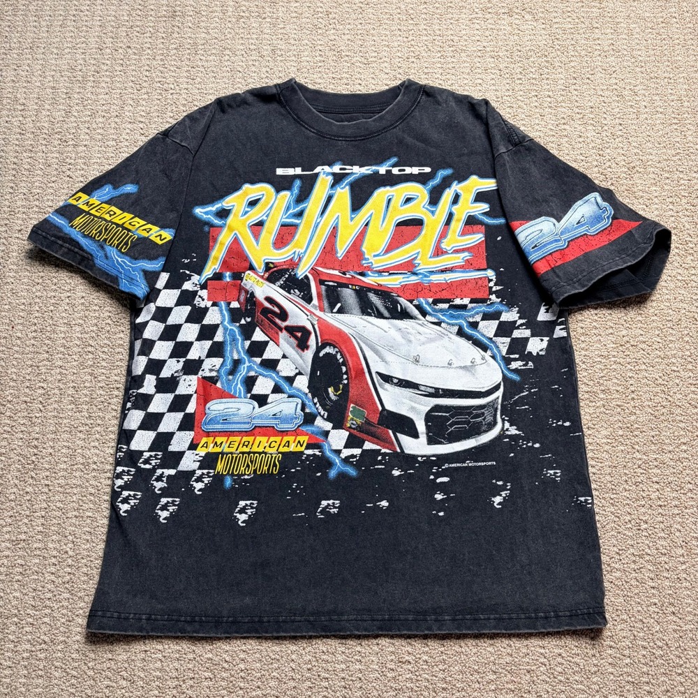 PacSun Blacktop Rumble American Motorsports Racing Graphic T-Shirt Mens Large